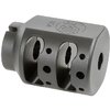 Le ALPHA TANK BRAKE réduit efficacement le relevé du canon grâce à son design à double chambre, en acier inoxydable 416, avec finition Black Nitride.