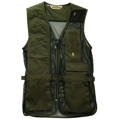 Le gilet de tir BOB ALLEN en mesh léger et respirant offre des poches pratiques, des réglages de taille, et est compatible avec les Insert-A-Pad pour un confort optimal.