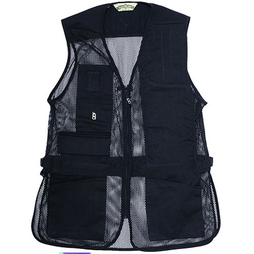 Le gilet de tir Bob Allen en mesh léger et respirant dispose de poches pour cartouches, d'un espace pour Insert-A-Pad et de réglages à la taille.