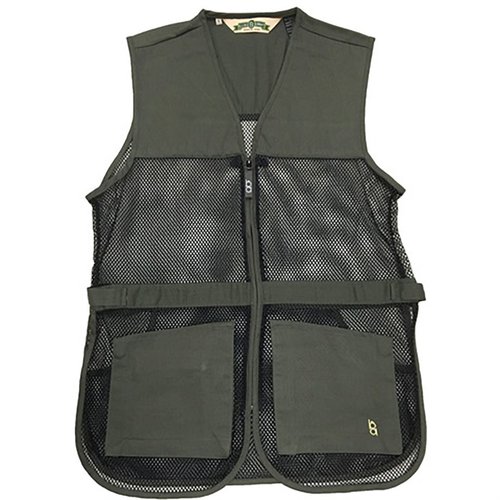 Le gilet de tir BOB ALLEN en mesh est léger et bien ventilé, avec des coussinets doubles pour tireurs gauchers ou droitiers et des poches pratiques.