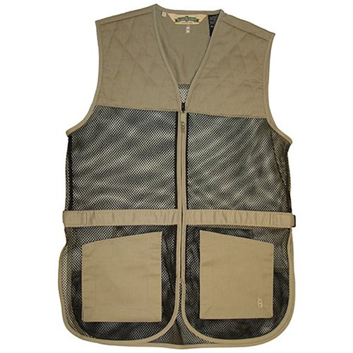 Le gilet de tir BOB ALLEN en mesh offre légèreté, ventilation, et des coussinets pour tireurs gauchers ou droitiers, avec poches pratiques et ajustement latéral.