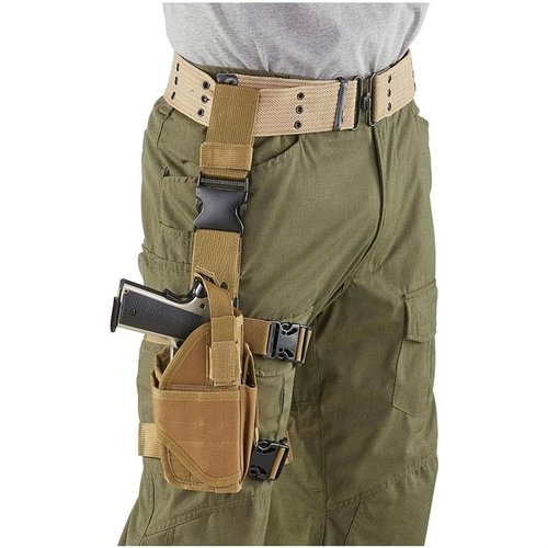 Le holster CACTUS JACK est réglable, compatible avec de nombreux pistolets, et offre un accès rapide grâce à ses sangles élastiques et sa construction durable.