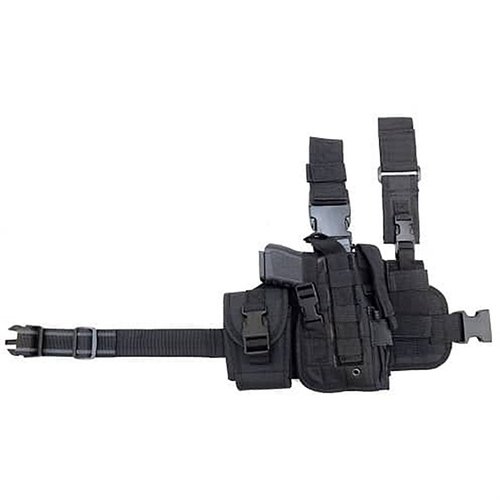 Le holster Drop Leg CACTUS JACK en nylon robuste te permet d'accéder rapidement à ton arme, avec une sangle ajustable et un pouch MOLLE pour un chargeur supplémentaire.