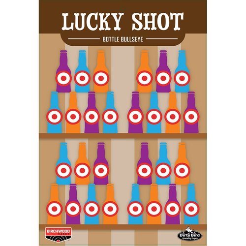 Les cibles Dirty Bird Lucky Shot Bottles 12 x 18" te permettent de repérer facilement tes tirs grâce à leur éclat intense et leur construction en carton lourd.