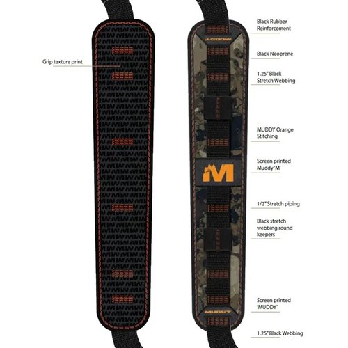 La sangle SUMMIT RIDGE est confortable et légère, avec un Anti-slip Gripper, longueur réglable, porte-cartouches et attaches rapides en métal.