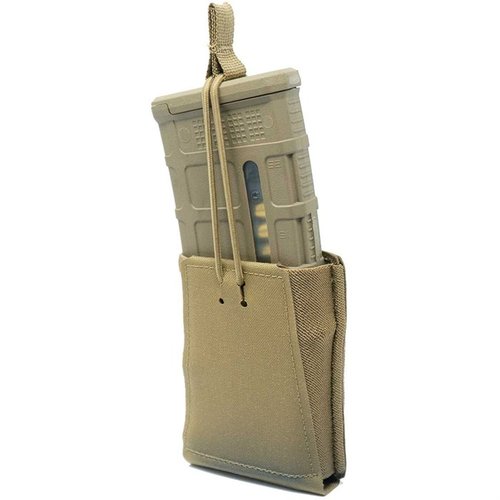 Le pouch GBRS Group pour chargeur 5.56 est MOLLE/belt compatible, avec rétention bungee amovible et construction en Squadron pour un tir fluide et sécurisé.