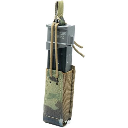 Le poche magazine GBRS Group est compatible MOLLE/belt, avec rétention bungee amovible, offrant une rétention positive et un tirage fluide pour la plupart des chargeurs double-stack.
