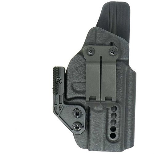 Le holster IWB X PRIORITY 1 pour SIG P320 offre rétention ajustable, clip discret, et compatibilité avec les optiques, optimisant ton expérience de port caché.
