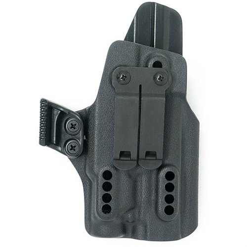 Le holster IWB X PRIORITY 1 pour SIG P365 XMACRO offre rétention ajustable, clip discret, et est compatible avec les optiques pour un port confortable.