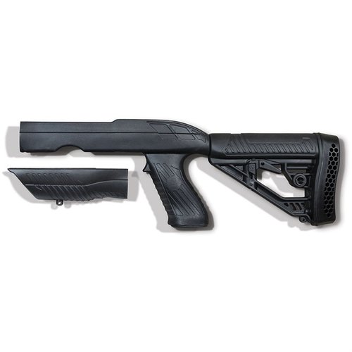 Le Tac-Hammer TK22 pour Ruger 10/22 Takedown offre portabilité, confort avec sa crosse ajustable, et compatibilité avec les barres standard et bull.
