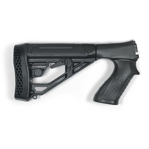 Améliore ton Remington 870 avec la crosse EX Performance : réglage rapide, construction en polymère durable, et compatibilité avec accessoires QD.