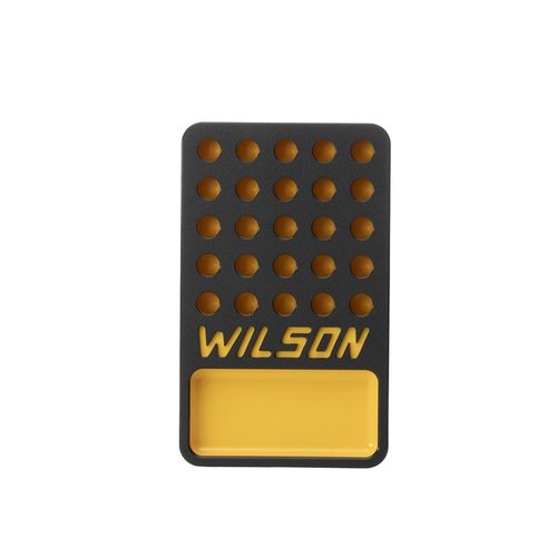 Le plateau de rechargement L.E. Wilson de 25 cartouches facilite la préparation des douilles avec son design stable, son cup intégré et sa finition noire/jaune.