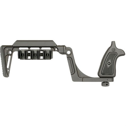 Le Bounty Hunter Stock pour revolvers Smith & Wesson N-Frame offre stabilité, confort, et un design ambidextre, tout en facilitant le transport et le rangement.