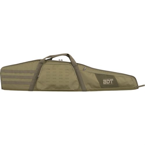 Le sac à fusil Bulldog 48" offre une protection robuste, un compartiment pour silencieux résistant à 600°F, et des poches pour accessoires, idéal pour le tir.