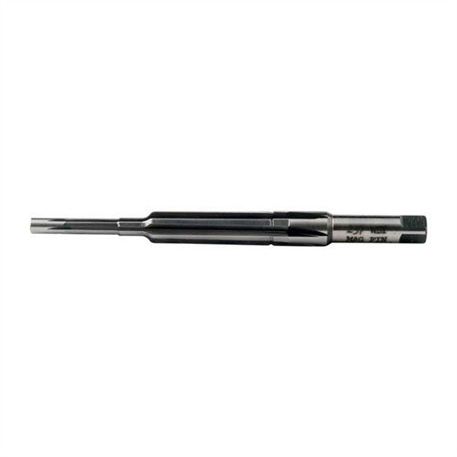 Le BELTED CARTRIDGE FINISH REAMER de Manson Precision offre une précision exceptionnelle avec son acier M7 et des pilotes fixes pour un chambrage parfait.