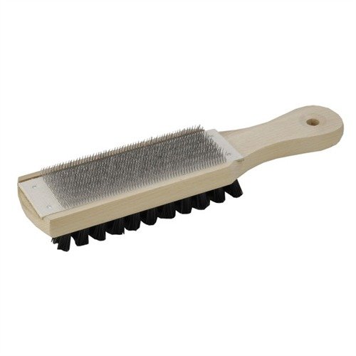 Le Brownells Double Face File Cleaner, avec ses brosses en nylon et en acier, nettoie efficacement tes fichiers, prolongeant leur durée de vie et assurant des coupes précises.