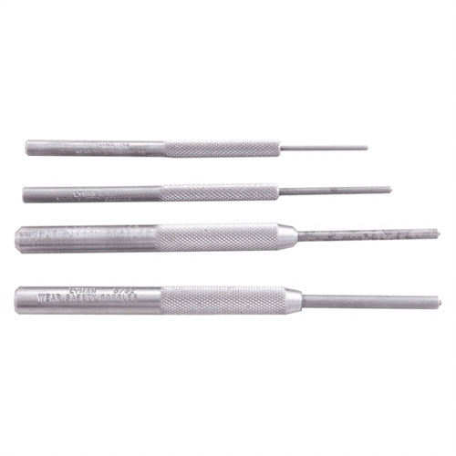 Le set de punches LYMAN te permet de retirer et remplacer facilement les roll pins avec un grip sécurisé, fabriqué en acier 4140 pour une durabilité maximale.