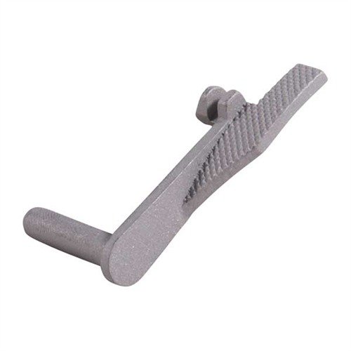 Le 1911 Extended Slide Stop facilite l'engagement du glissière avec sa longueur supplémentaire, parfait pour les petites mains, disponible en finition grisée.