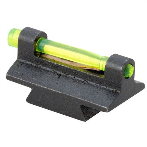 Le RIFLE FIBER OPTIC FRONT SIGHT de HIVIZ offre six tiges interchangeables pour un ajustement parfait, avec des lumières orange et vertes pour une acquisition rapide des cibles.