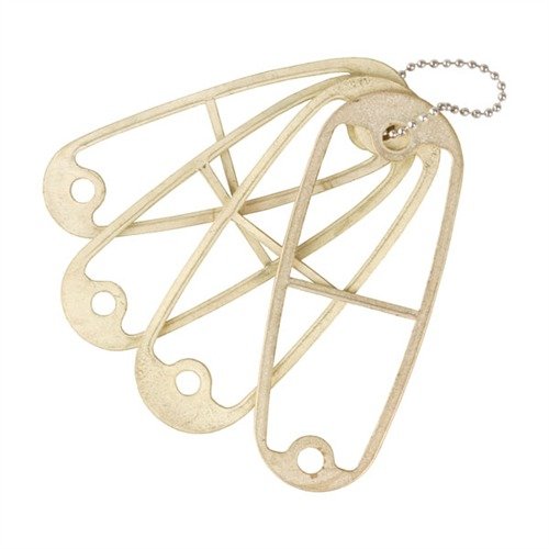 Les gabarits en laiton de Pachmayr te permettent de façonner tes pads de recul sans toucher aux plaques de renfort en acier, avec un set pour toutes les tailles.