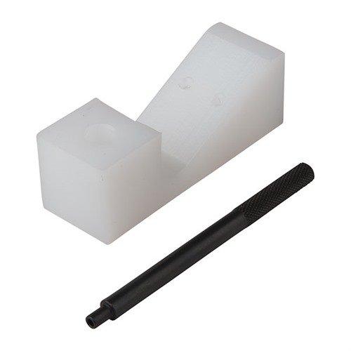 Le GAS BLOCK ASSEMBLY FIXTURE avec roll pin starter te permet d'installer facilement le tube de gaz et de mettre en place le roll pin dans le gas block.