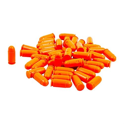 Les SAF-T-TRAINERS en plastique orange pour 9mm Makarov sont parfaits pour l'entraînement, évitant toute confusion avec des cartouches réelles.