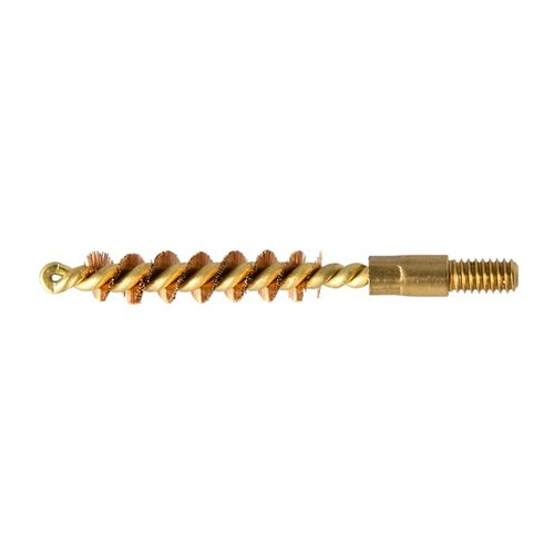 La brosse en bronze Sinclair, 22 calibre, est conçue plus grande que le diamètre du canon pour un nettoyage efficace, avec une boucle fermée pour un usage pratique.