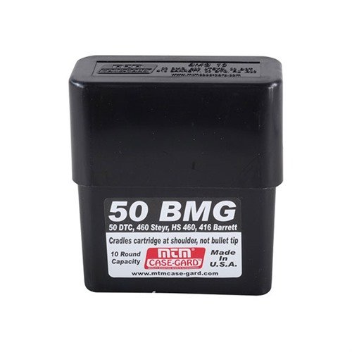 La boîte de munitions Slip Top pour 416 Barrett - 50 BMG offre une capacité de 10 cartouches avec protection des pointes, idéale pour les utilisateurs exigeants.