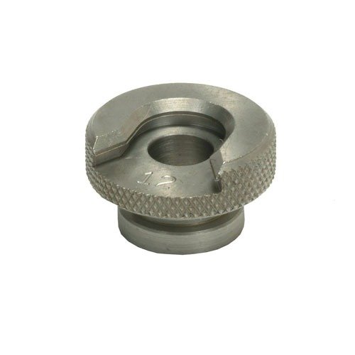 Le shellholder #12 de Redding avec son design conique facilite l'entrée des douilles, s'adapte à toutes les presses et est traité pour une durabilité optimale.