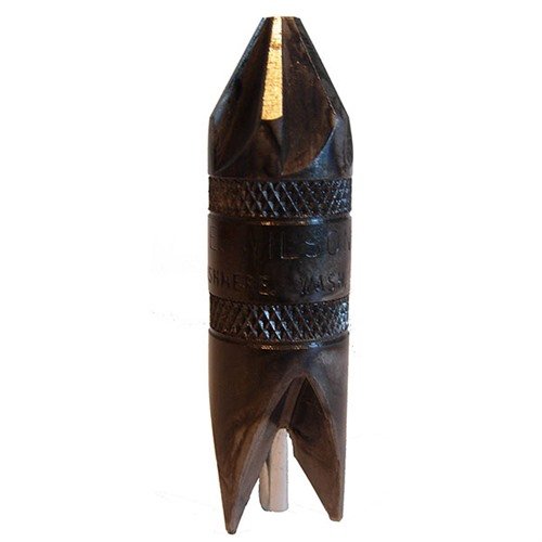 Le outil de chamfrein et de déburrage L.E. WILSON est double face, idéal pour les calibres .17 à .45, et s'utilise facilement avec une perceuse ou un tournevis.