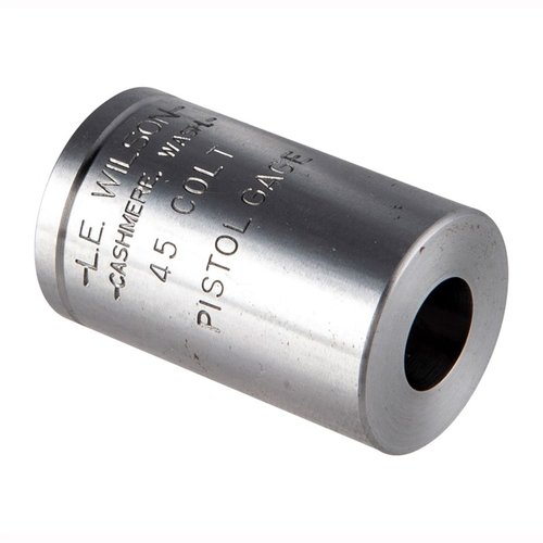 Le WILSON PISTOL MAX CASE GAGE 45 COLT te permet de mesurer rapidement et précisément les dimensions critiques de tes cartouches pour un rechargement optimal.