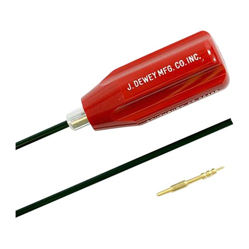 Les tiges de nettoyage Dewey en acier inoxydable de 17 cal sont parfaites pour les tireurs, avec un design robuste, un adaptateur inclus et un jag de 17 cal.