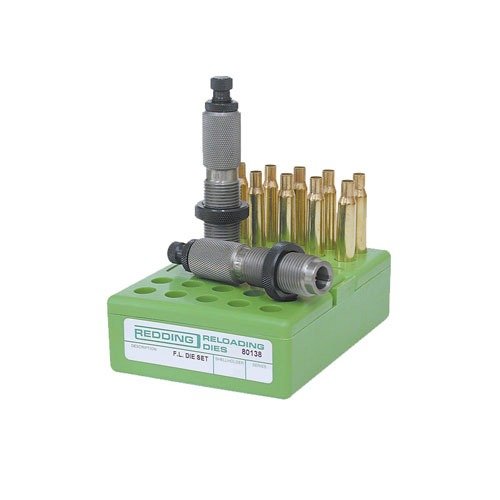 Les jeux de dies Redding FL incluent un die de redimensionnement full length et un die de mise en place standard, parfaits pour un rechargement précis du 30-06 Springfield.