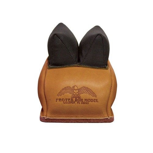 Les CUSTOM RABBIT EAR REAR BAGS de PROTEKTOR offrent une stabilité exceptionnelle grâce à leur construction en cuir épais et leurs oreilles plus hautes.