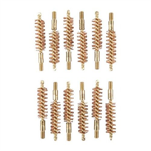 Le pack de 12 brosses en bronze pour pistolet est parfait pour nettoyer tes armes de calibre 9MM/38/357 avec efficacité et durabilité.