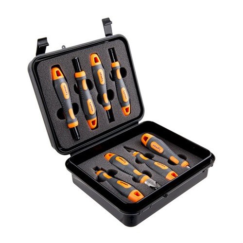 Le Lyman Universal Case Prep Accessory Set contient tous les outils nécessaires pour préparer tes douilles, le tout dans une pochette de rangement pratique.