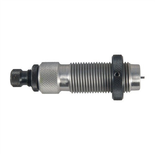 Les dies FULL LENGTH SIZING REDDING taillent entièrement ton étui, incluant le col et le corps, avec un assemblage de décalage et une boule d'expansion.