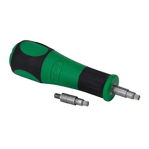 Le PRIMER POCKET BRUSH COMBO d'RCBS nettoie facilement les résidus des poches d'amorces avec ses brosses en acier inoxydable et son manche anti-roule.