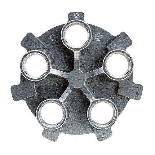 Change de calibre rapidement avec la PRO CHUCKER 5 DIE PLATE de RCBS. Gagne du temps en laissant tes dies montés et évite les réglages à chaque séance de rechargement.