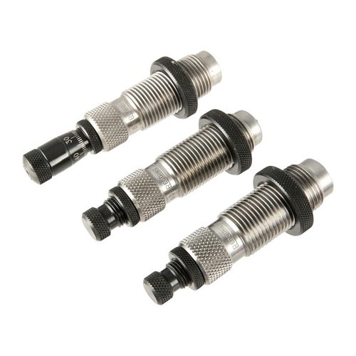 Le set de dies Redding Premium 3-Dies offre un die de sizing en Titanium Carbide, un expander innovant et un micromètre de profondeur pour une précision inégalée.
