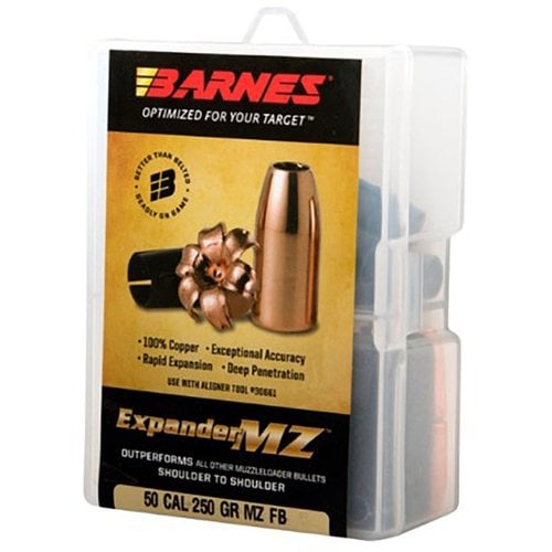 Les balles BARNES EXPANDER MZ en cuivre 100% offrent une précision exceptionnelle, une expansion double, et une rétention de poids complète pour des tirs mortels.