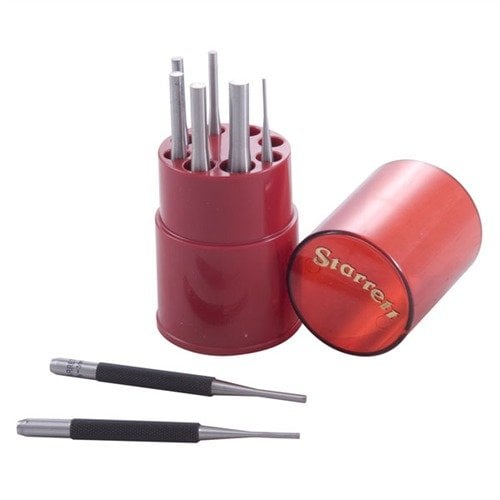 Le set de pin punches Starrett, en acier outil durci et poli, offre une prise ergonomique, des tailles identifiées et une durabilité pour un retrait de goupilles précis.