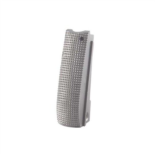 Améliore ta prise et ton confort avec le 1911 Mainspring Housing de Smith & Alexander, en acier solide, sans ajustement nécessaire et avec un design checkered.