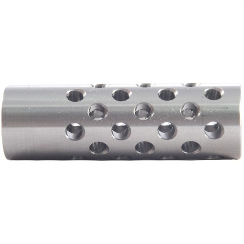 Le #3 MUZZLE BRAKE 22 CALIBER réduit le recul et la montée du canon grâce à ses 42 ports, offrant un contrôle de recul optimal pour tes tirs.