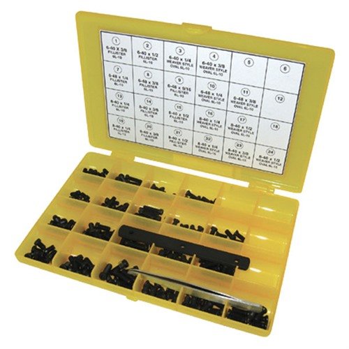 Le Master Gunsmith Screw Kit-202 contient 10 vis de 20 tailles différentes avec un design 6-Lobe non glissant, parfait pour tes réparations d'armes.