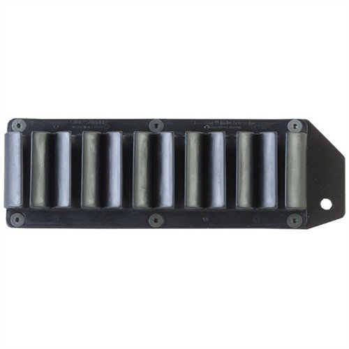 Le SIDE SADDLE SHELL HOLDER de LYMAN se fixe facilement à ton Mossberg 500, offrant 6 cartouches supplémentaires pour des recharges rapides, sans modifications permanentes.