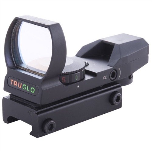 Le OPEN RED DOT SIGHT de TRUGLO offre une vue large, plusieurs réticules et illumination rouge/verte, idéal pour le tir sportif, tactique ou la chasse.