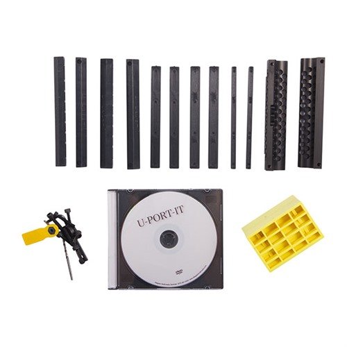 Avec le BARREL PORTING JIG #2, tu peux facilement percer des ports de réduction de recul sur n'importe quel fusil, avec des options de tailles variées.