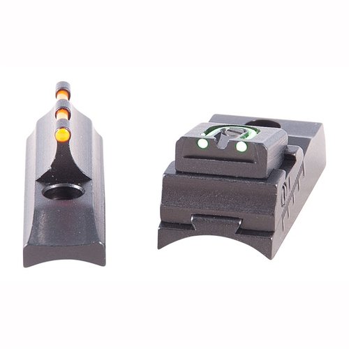 Les points en fibre optique rouge et vert offrent un alignement rapide, visibles même en plein soleil, et le viseur arrière ajustable assure précision à longue distance.