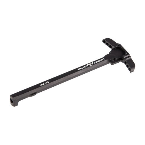 Le Wilson Combat Bullet Proof Ambidextrous Charging Handle offre des latches surdimensionnés, un design robuste et une évacuation des gaz, parfait pour tous les tireurs.